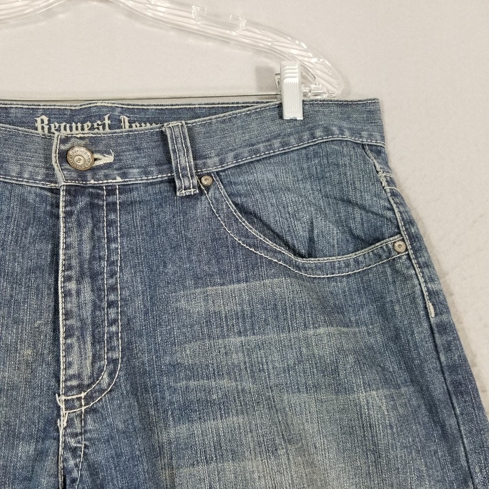 Request jeans men's 36x30 loose straight blue denim pants retro Y2K - Picture 4 of 11